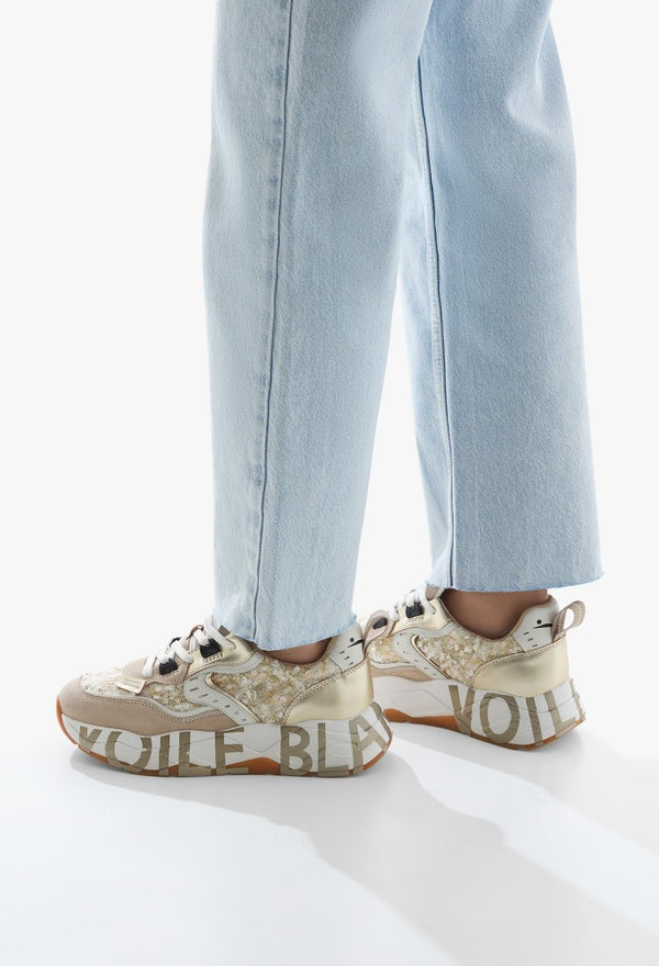 Voile Blanche Club10. Sneakers Suede/sequins Beige Donna - 1