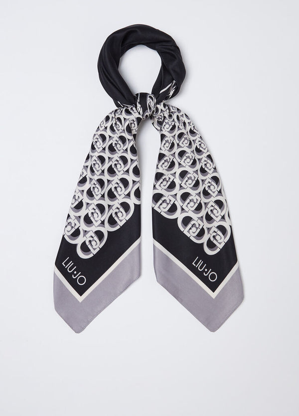 Liu Jo Mesh Logo Scarf 90x90 Black Woman - 1