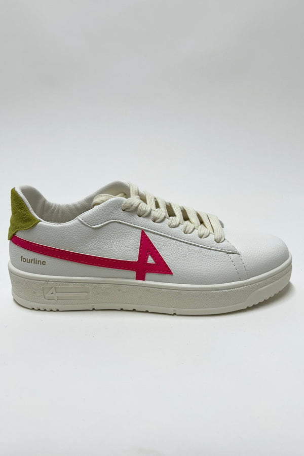 4 Fourline Women's Pink Low Basket Sneakers - 1