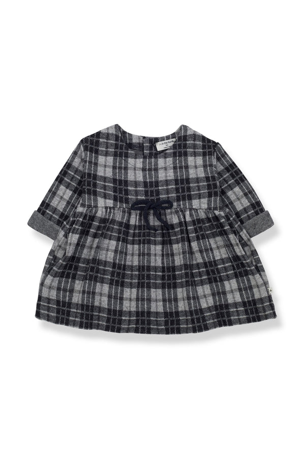 1+ In The Family Abito Impero Check Fleece Bambina - 1