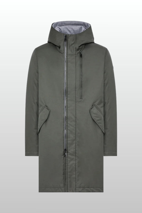 Duno Piumino Parka Doppio Cappuccio Verde Uomo - 1