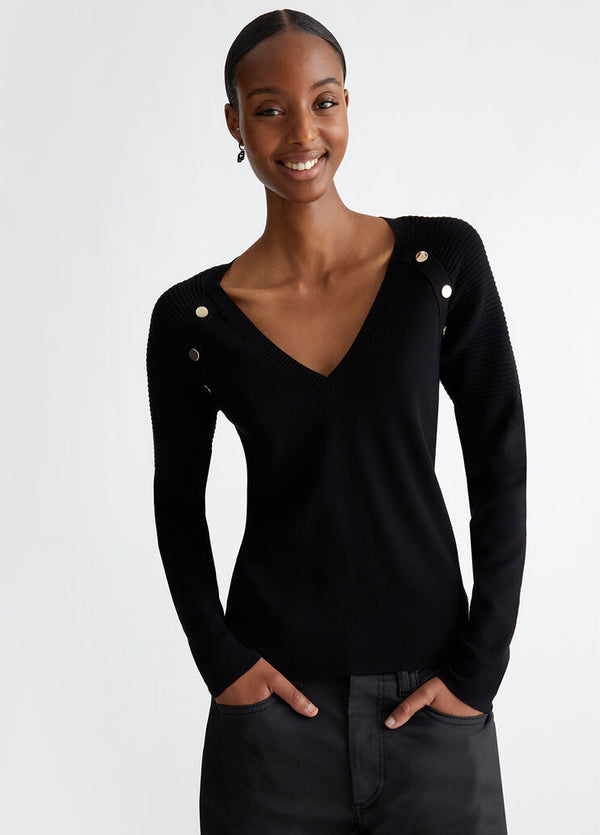 Liu Jo Maglia V Neck Nero Donna - 1