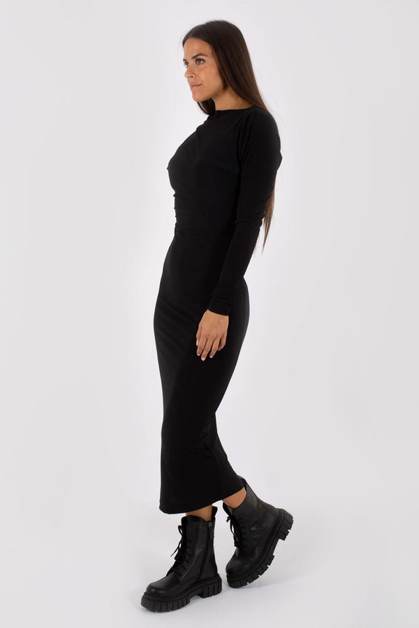 Ottod'ame Women's Black Asymmetric Dress - 1