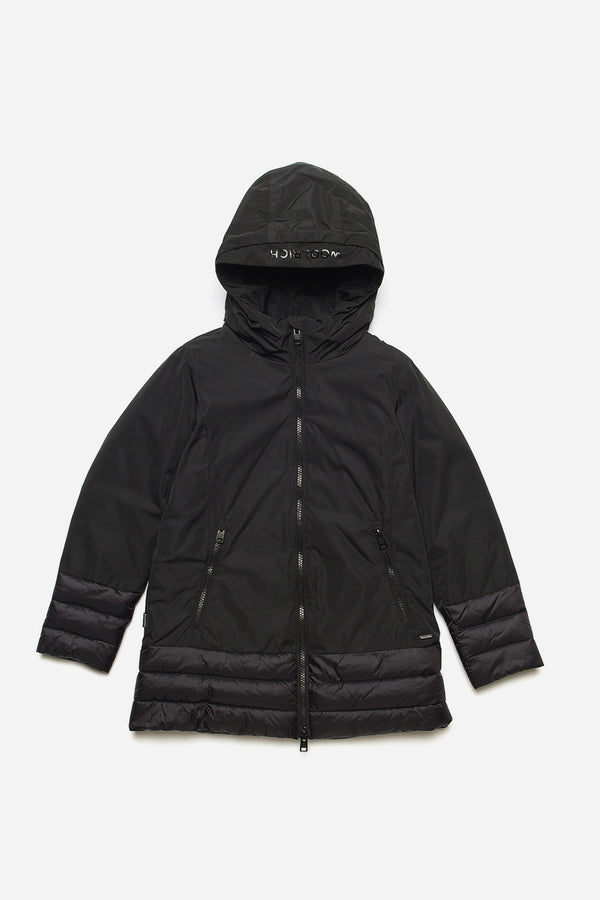 Woolrich Piumino Hybrid Cappuccio Fisso Nero Bambina - 1