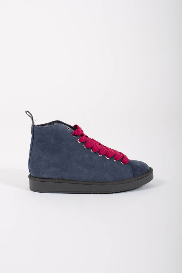 Panchic Ankle Boot Suede Faux Fur Blue Women - 1