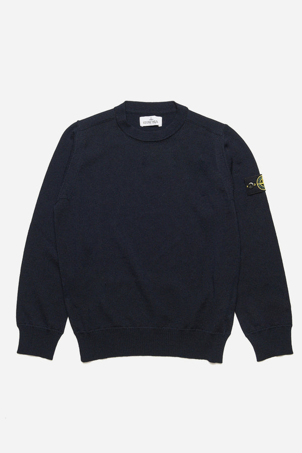 Stone Island Pull Girocollo Merinos Blu Bambino - 1