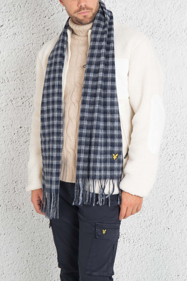 Lyle & Scott Sciarpa Check Blu Uomo - 1