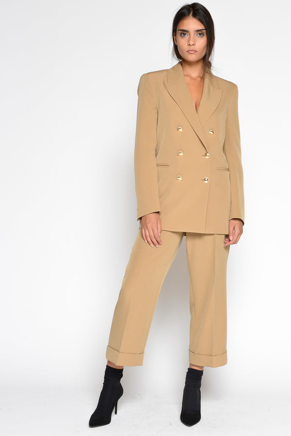 Markup Tailleur Giacca Lunga Viscosa Marrone Donna - 1