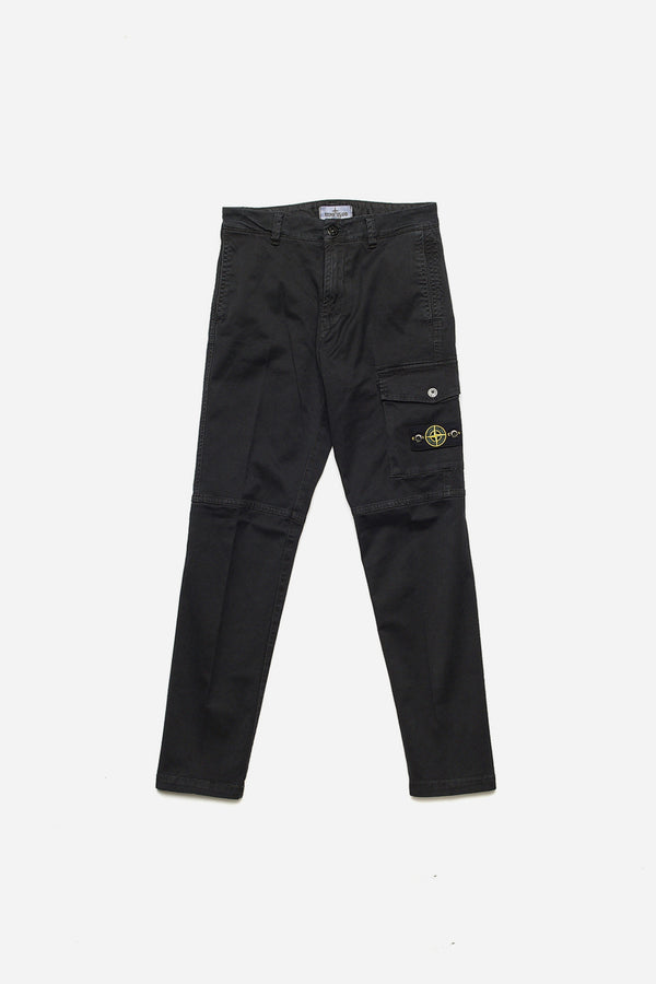Stone Island Pantalone Tasconato Chinos Nero Bambino - 1