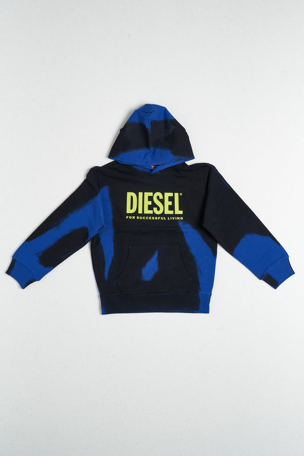 Diesel Kid Felpa Con Cappuccio Logata Blu Bambino - 1
