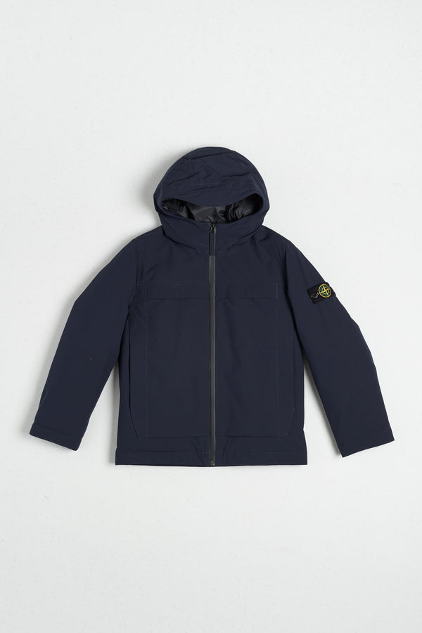 Stone Island Hooded Down Blouson Blu Bambino - 1