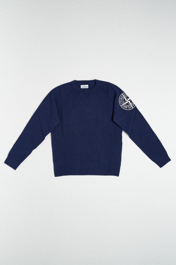 Stone Island Crewneck Knit Blu Bambino - 1