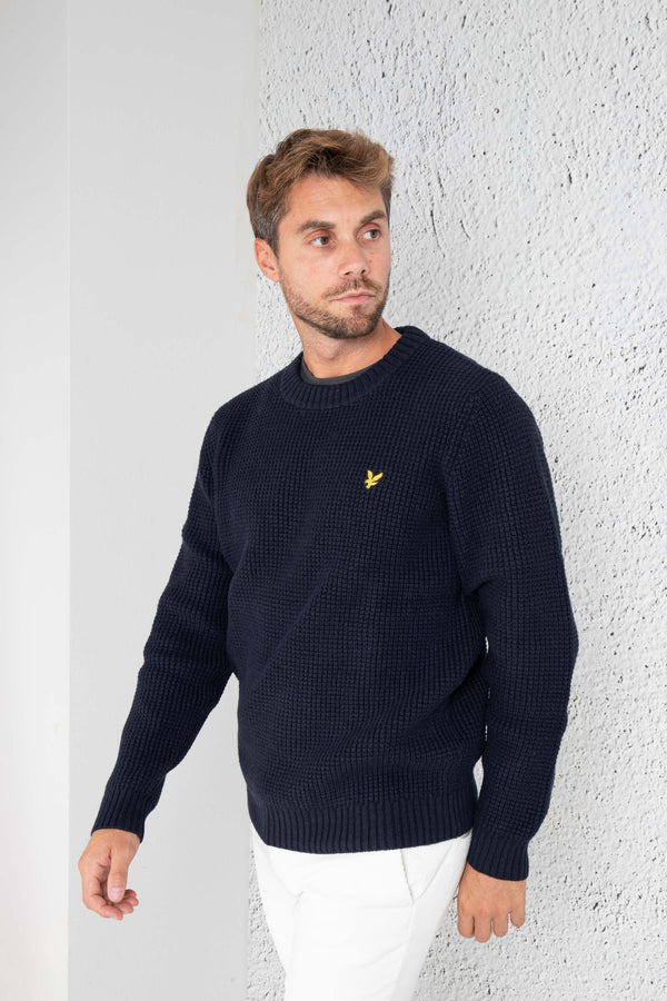 Lyle & Scott Pull G/c Punto Pannocchia Blu Uomo - 1
