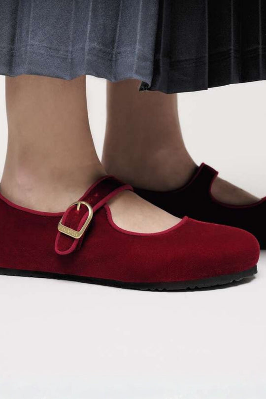 Birkenstock Santa Clarita Velvet Rosso Donna