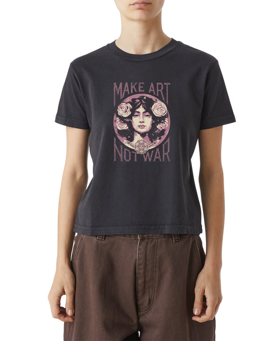 Obey Make Art Not War 2 Tee Nero Donna