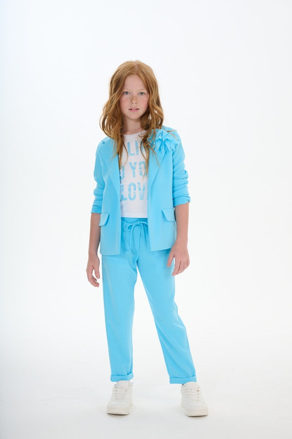 Elsy Blazer 1 Bottone Azzurro Bambina - 2