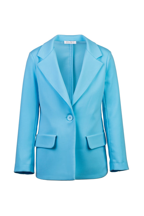 Elsy Blazer 1 Bottone Azzurro Bambina - 1