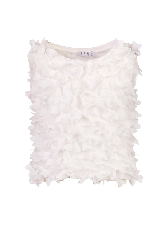 Elsy Canotta Fiori A Petalo Bianco Bambina