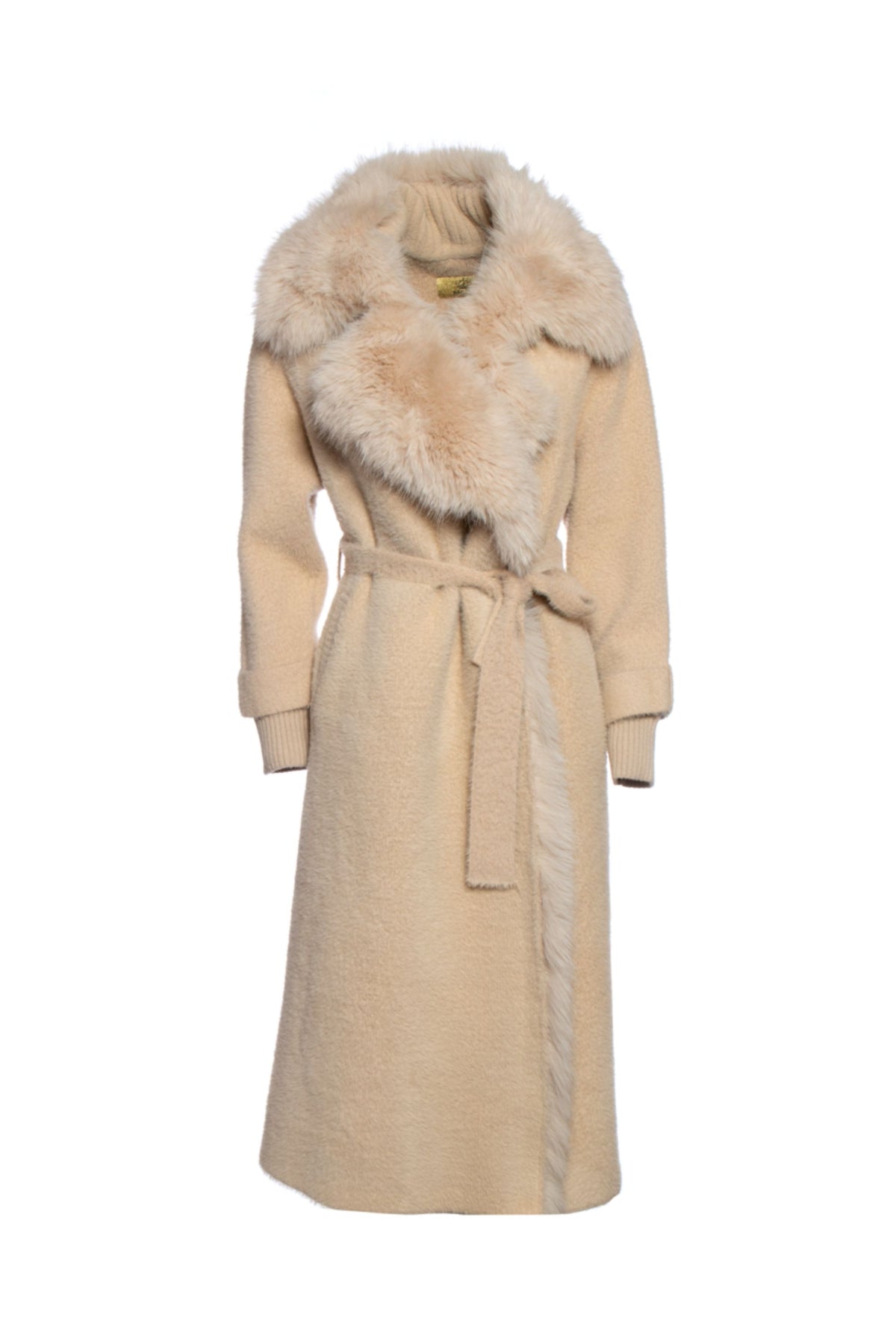 Regina Cardigan Lungo Pelliccia Eco Giallo Donna - 1