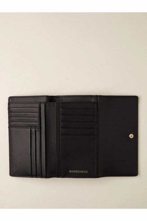 Borbonese Portafoglio Medio Patta Nero Donna - 2