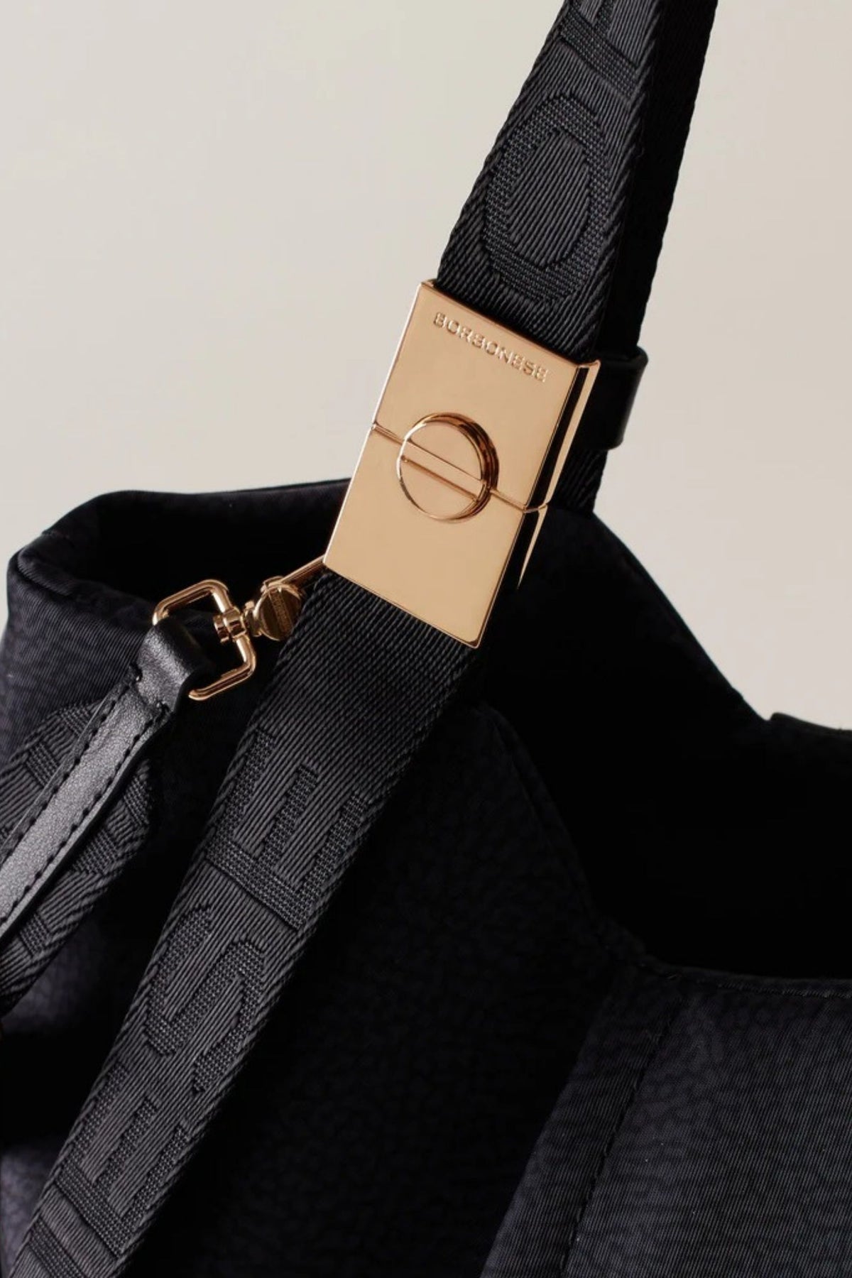 Borbonese Borsa Bauletto Medio Nero Donna - 5