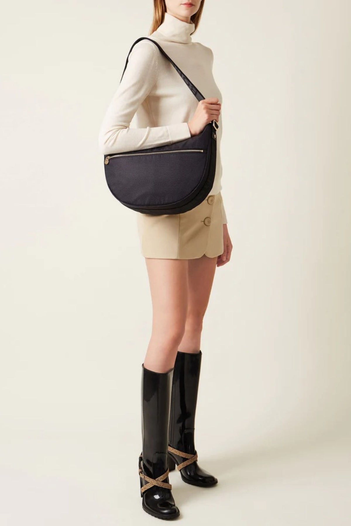 Borbonese Luna Bag Middle Nero Donna - 1