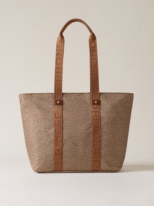 Borbonese Borsa Shopping M. Beige Donna