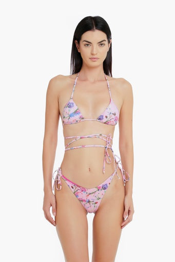 Matinee Kate Women's Pink Floral Triangle Bikini - 1