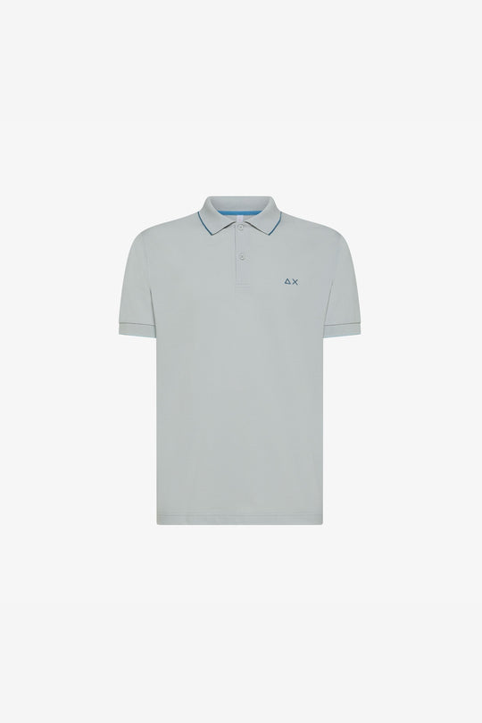 Sun 68 Polo Small Stripes Grigio Uomo