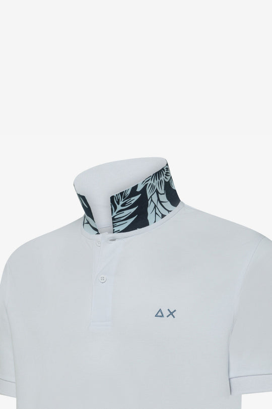 Sun 68 Polo Print Under Collar Bianco Uomo