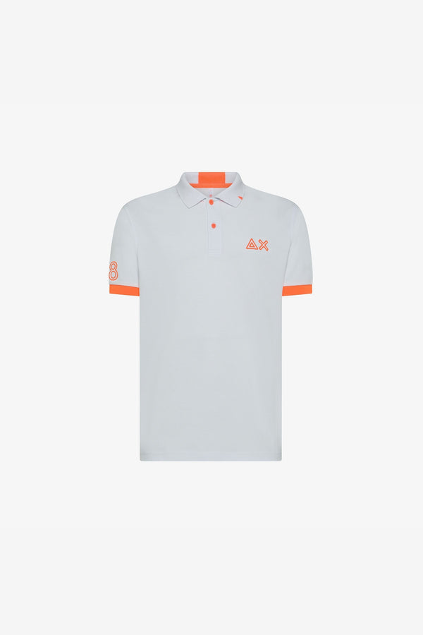 Sun 68 Polo Logo Fluo Bianco Uomo - 1