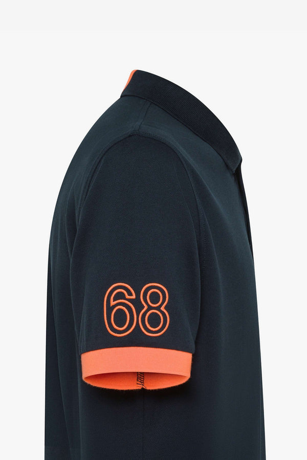 Sun 68 Polo Logo Fluo Blu Uomo - 2
