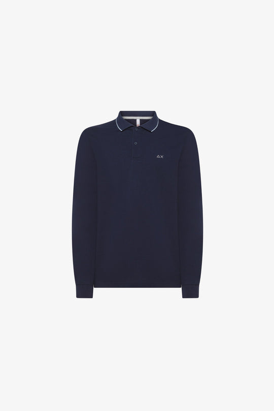 Sun 68 Polo Small Stripes M/l Blu Uomo