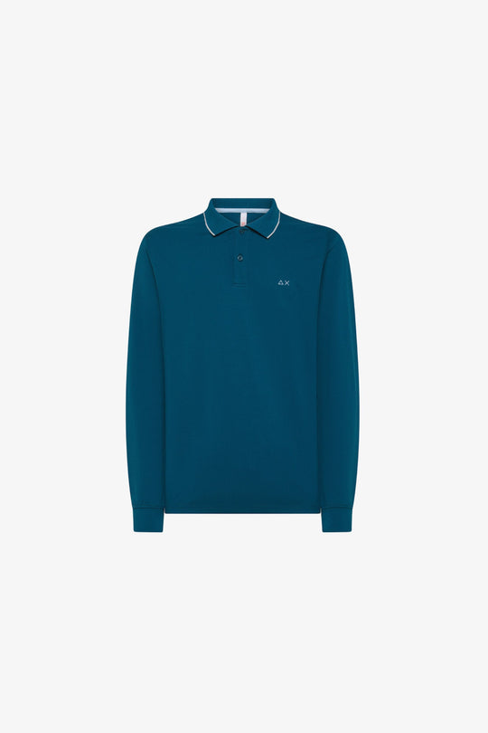 Sun 68 Polo Small Stripes M/l Blu Uomo