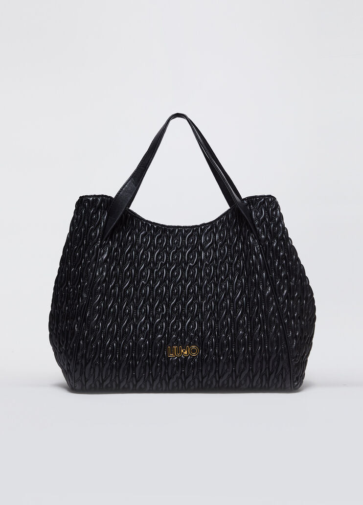 Liu Jo Sacca Tote L Goffrata Nero Donna