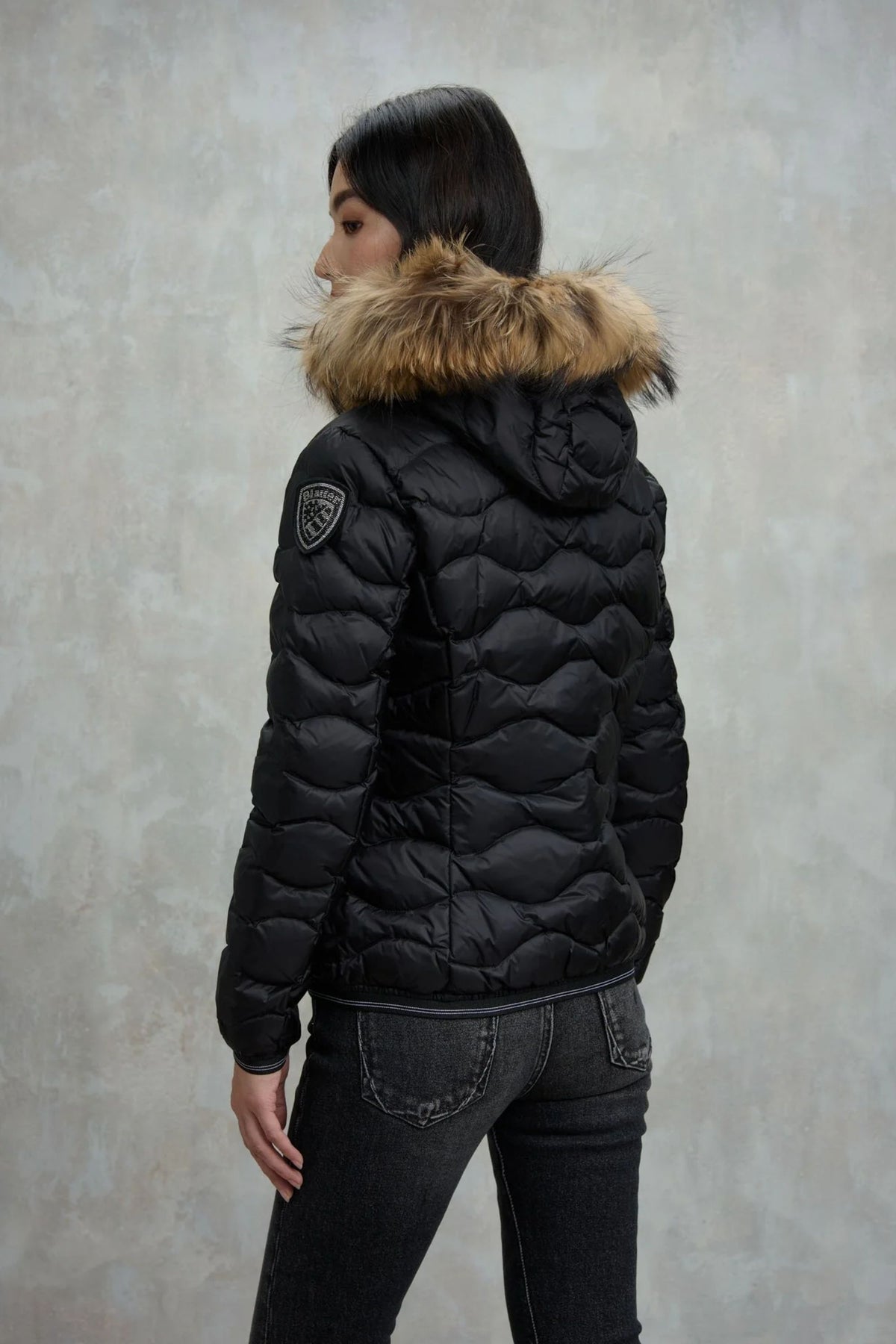 Blauer Piumino Cappuccio Pelliccia Donna - 2