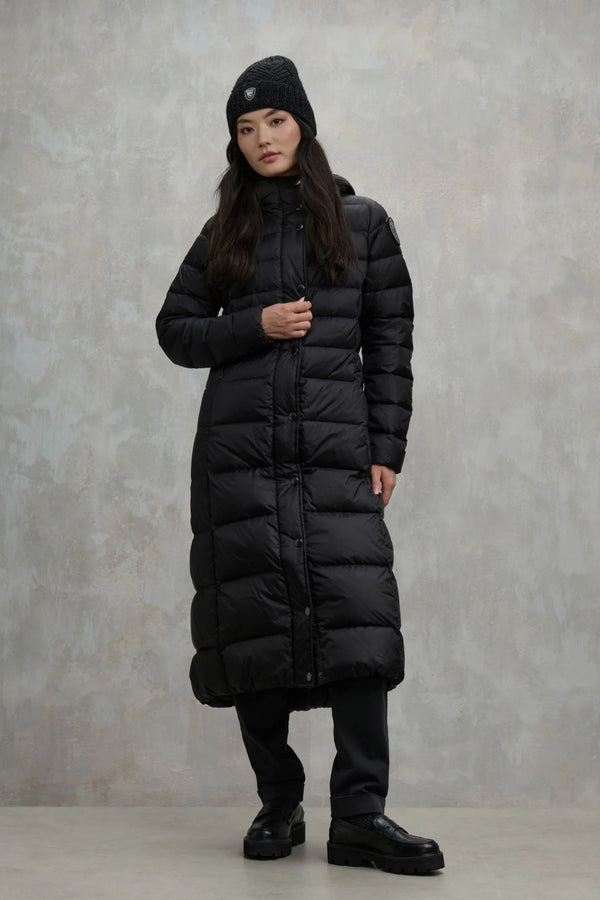 Blauer Piumino Lungo Cappuccio Nero Donna - 1