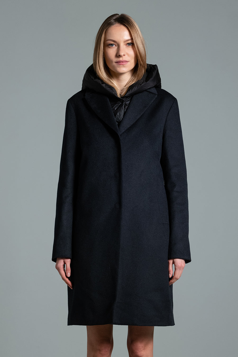 Duno Cappotto Monopetto In Lana Nero Donna - 1