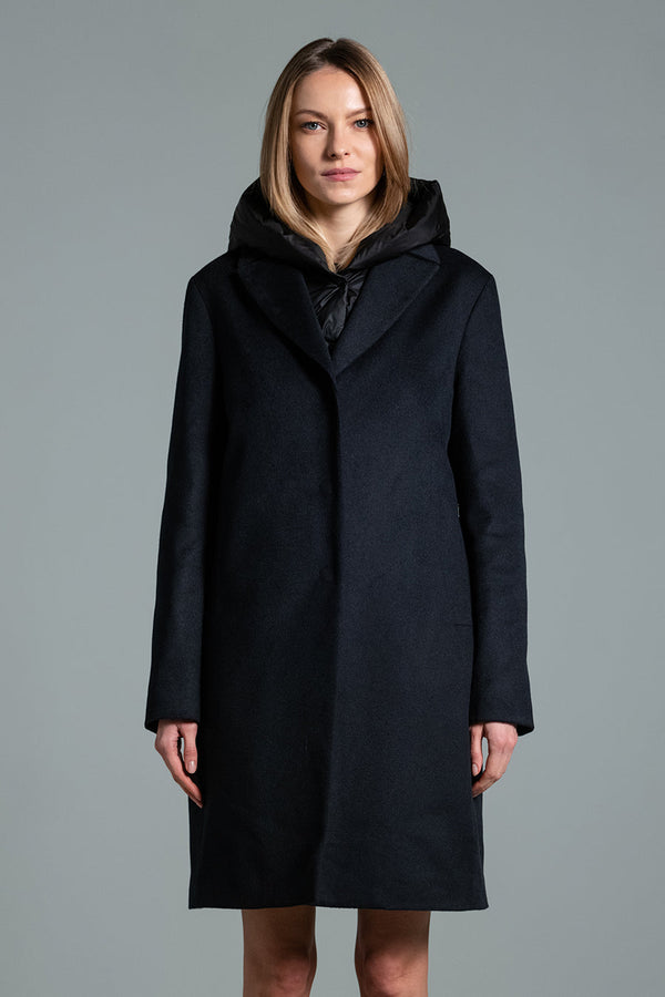 Duno Cappotto Monopetto In Lana Nero Donna - 1