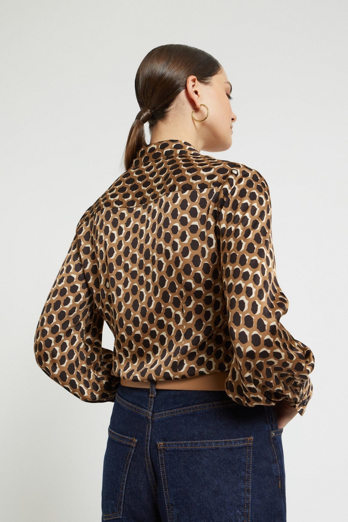 Ottod'ame Camicia Viscosa Stampa Ologram Beige Donna - 3