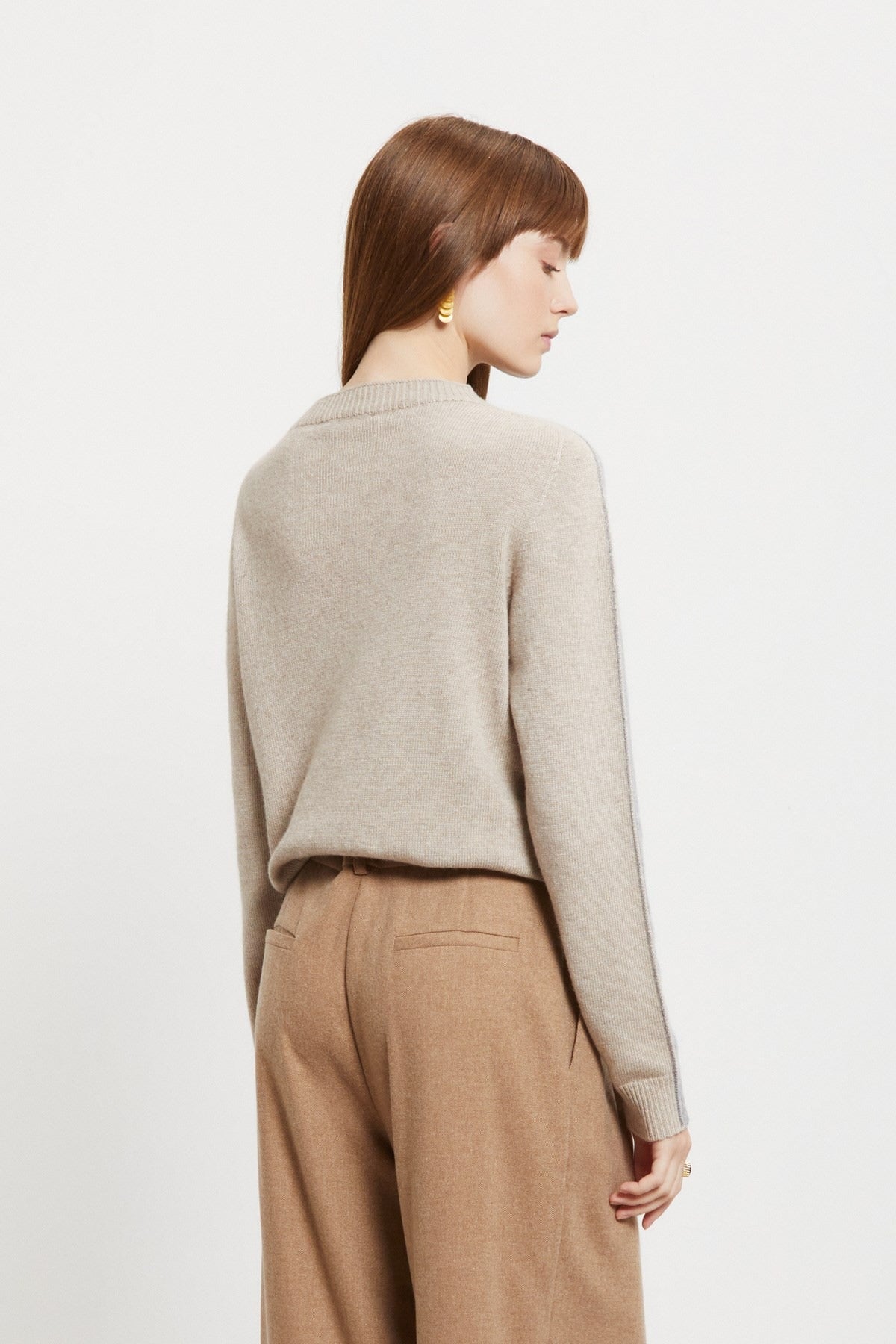 Ottod'ame Pull Girocollo Bicolore Naturale Donna - 2