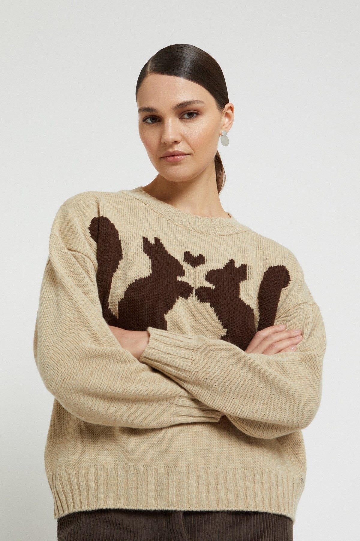 Ottod'ame Pull Girocollo Intarsio Naturale Donna - 3