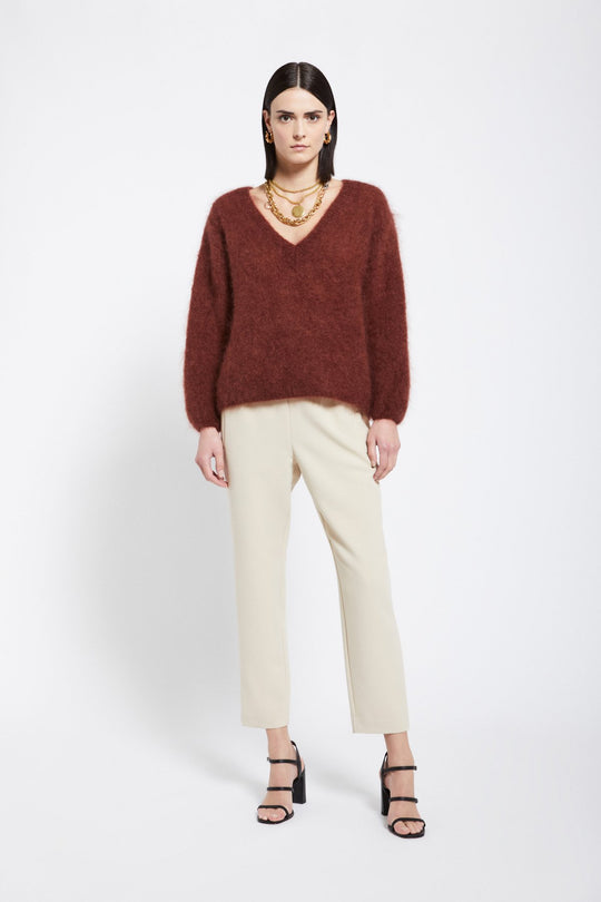 Ottod'ame Pantalone Elastico Cinzia Beige Donna