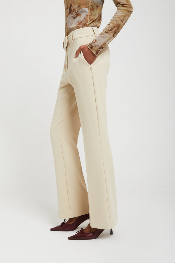 Ottod'ame Pantalone Dritto Tess. Tecnico Beige Donna - 2