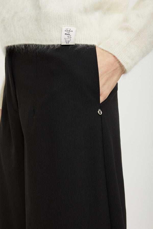 Ottod'ame Pantalone Baloon Frescoi Lana Nero Donna - 3