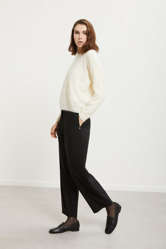 Ottod'ame Pantalone Baloon Frescoi Lana Nero Donna