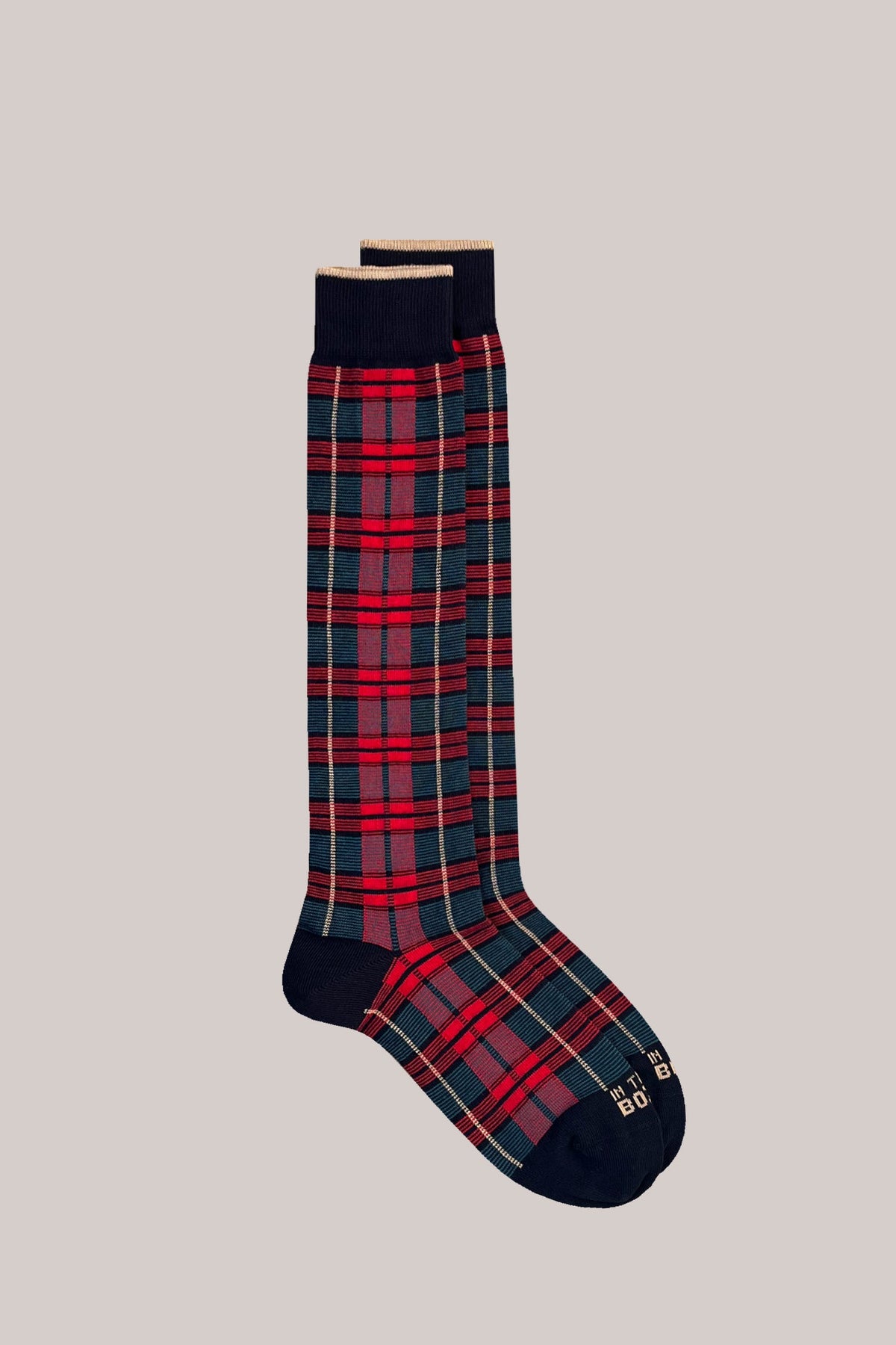 In The Box Calza Tartan New Rosso Uomo - 1