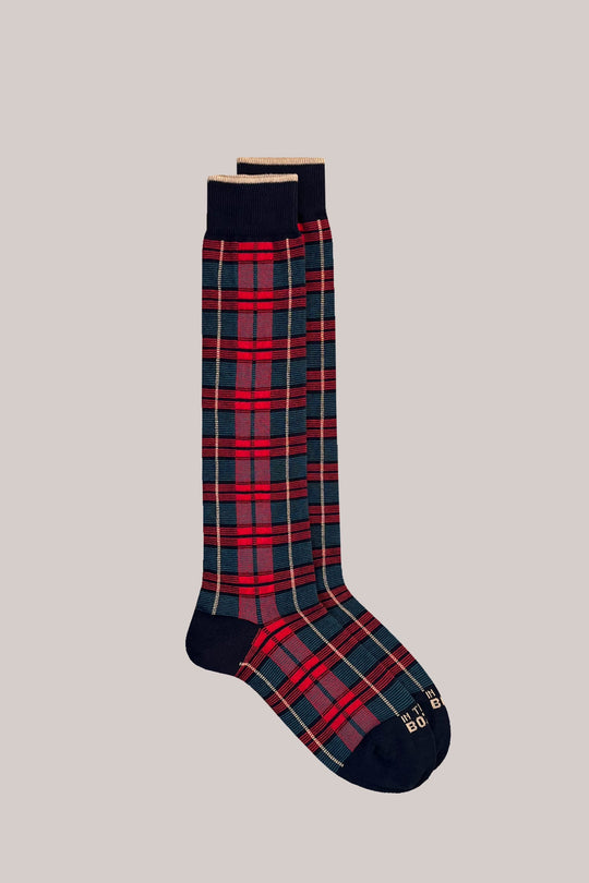In The Box Calza Tartan New Rosso Uomo