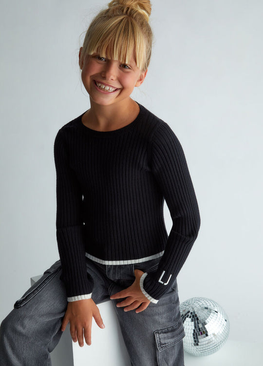 Liu Jo Maglia Chiusa Logo Nero Bambina