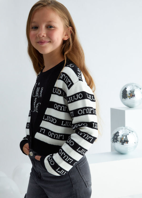Liu Jo Cardigan Righe Nero Bambina